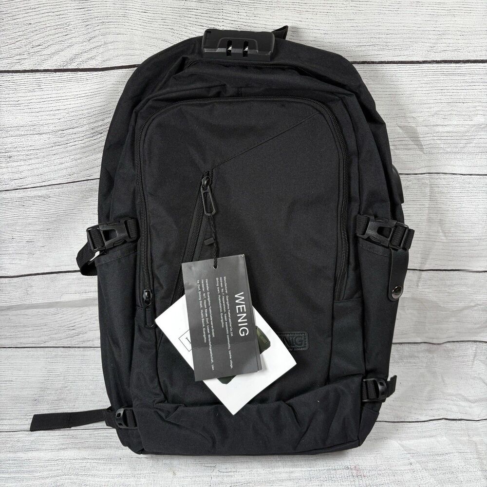 WENIG Anti-Theft Travel Laptop & Backpack USB Charging Port Lock NWT